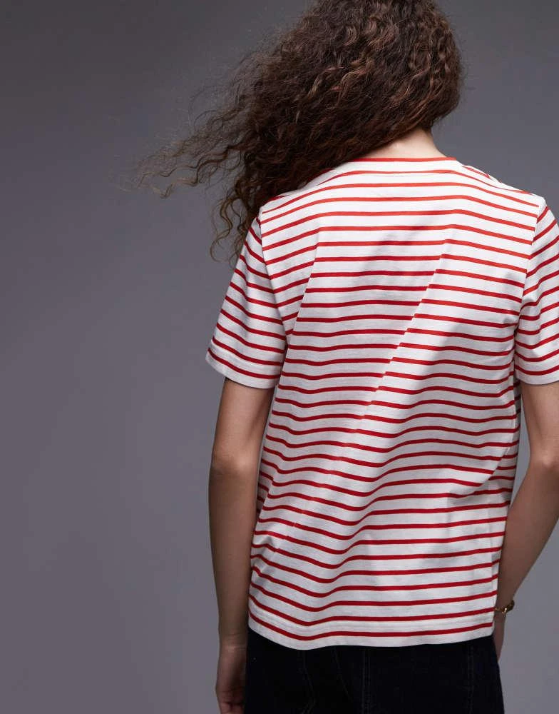 ARKET ARKET short sleeve t-shirt in pink and red stripes 4