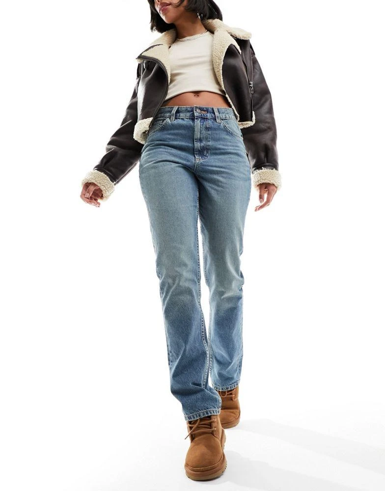 ASOS ASOS DESIGN Hourglass mid rise straight jeans in blue 1