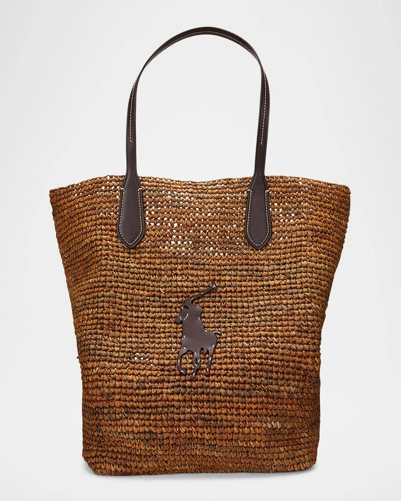 Ralph Lauren Large North-South Raffia Tote Bag 1