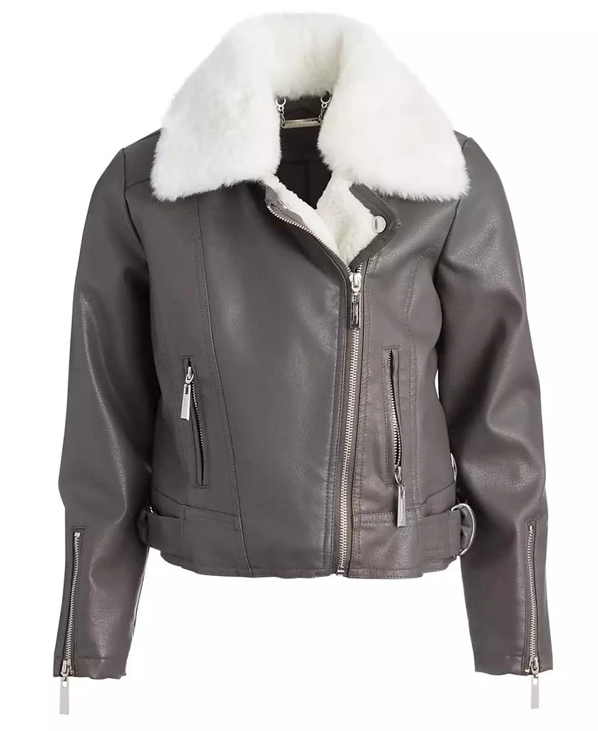 Jou Jou Little & Big Girls Faux-Fur-Collar Moto Jacket 1