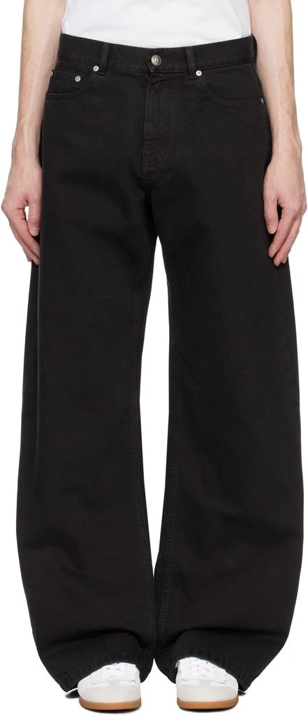 Palm Angels Black Monogram Loose Fit Jeans 1