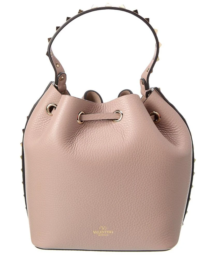 Valentino Rockstud Grainy Leather Bucket Bag 2