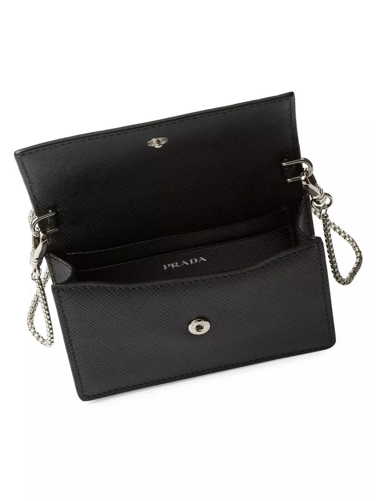 Prada Saffiano Leather Card Holder with Shoulder Strap 5