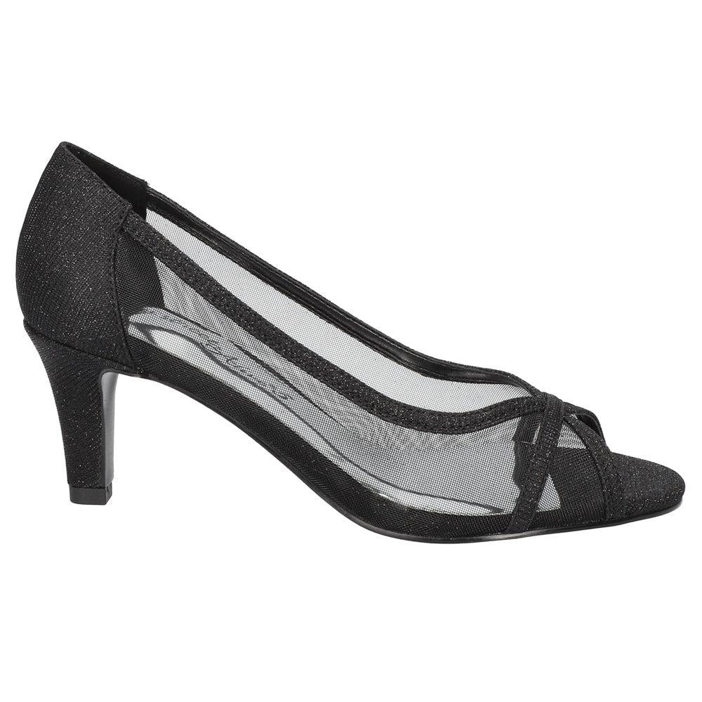 Easy Street Picaboo Glitter Peep Toe Evening Pumps