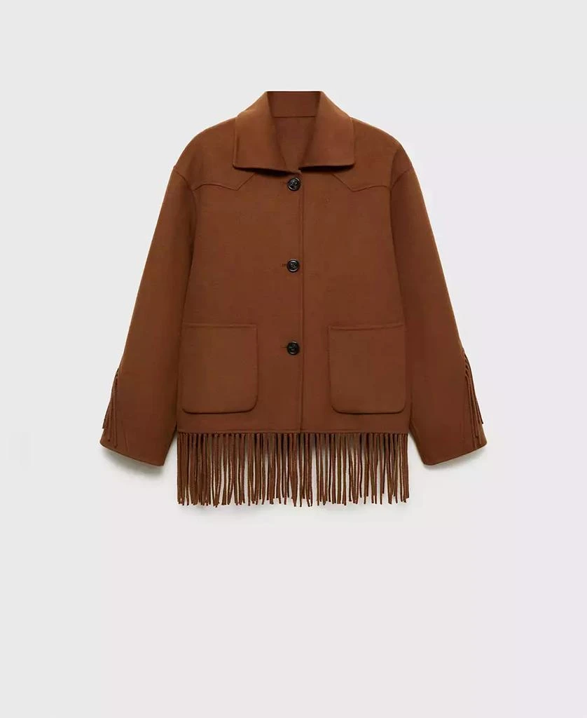 Mango Women's Fringed Wool-Blend Jacket 7