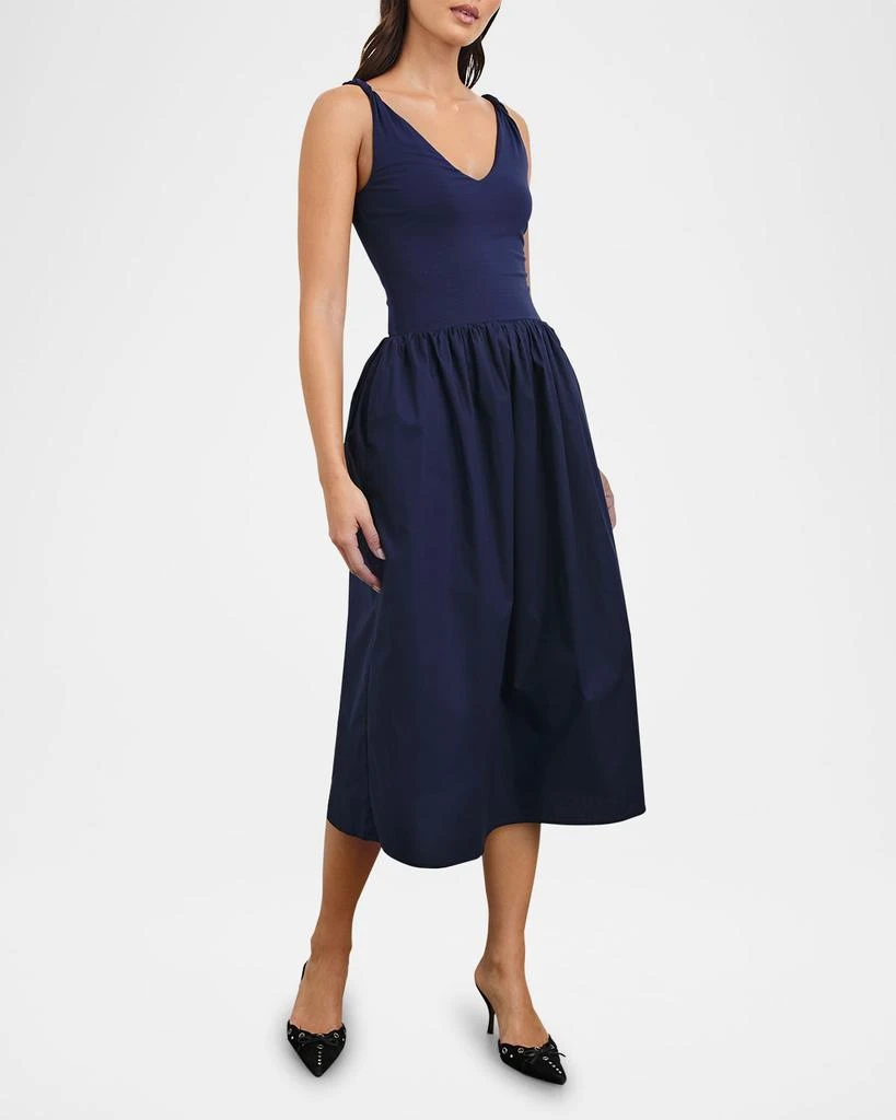 Rails France Solid Poplin Jersey Midi Dress 2