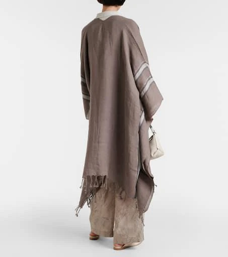 Brunello Cucinelli Striped linen cape 3