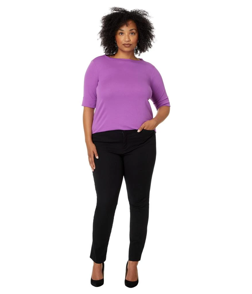 Ralph Lauren Plus Size Stretch Cotton Boatneck Top 4