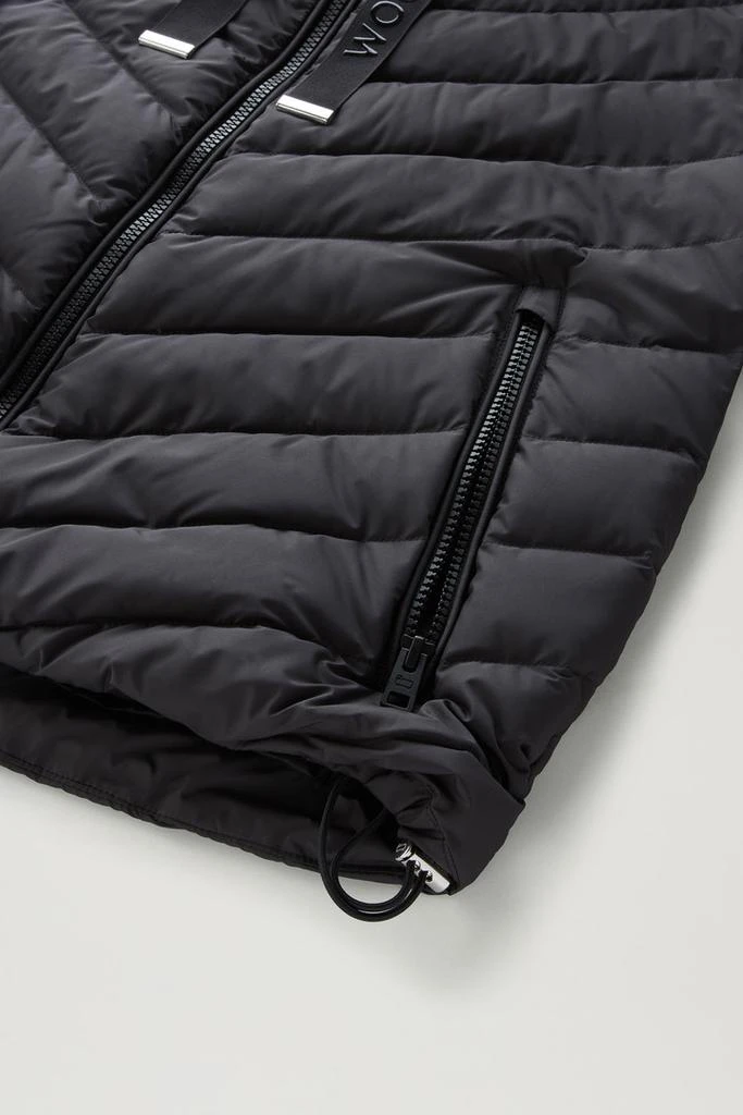 Woolrich Microfibre Jacket with Chevron Quilting and Hood - Women - Black 5