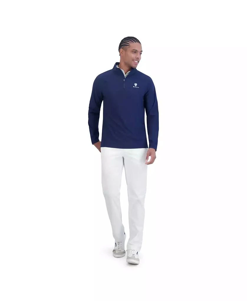 Ben Sherman Men's Solid Pique Quarter Zip Sweatshirt 4