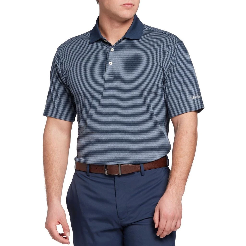 Walter Hagen Essentials Polo Shirt Mens Blue Striped Golf Performance SRT646 1