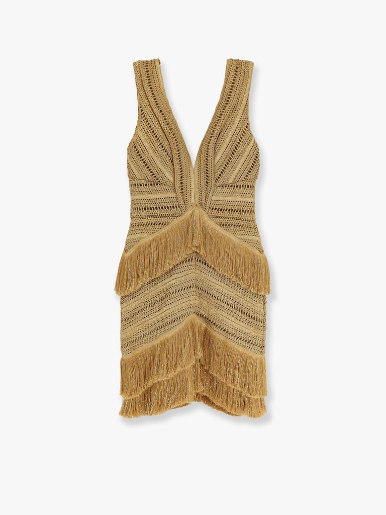 PatBO Pampas mini dress with embroidery and fringes