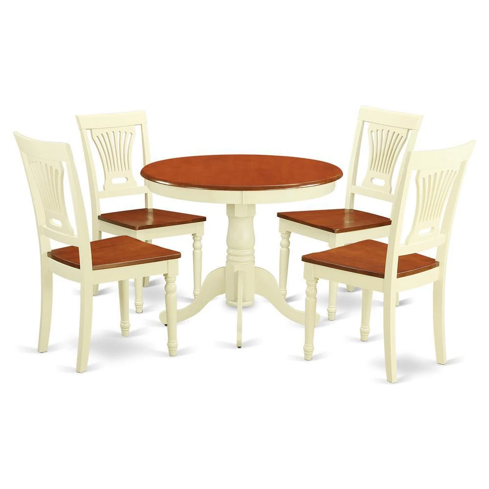 East West Furniture 5 Pc Kitchen Table set-small Kitchen Table plus 4 Kitchen Dining Chairs 2