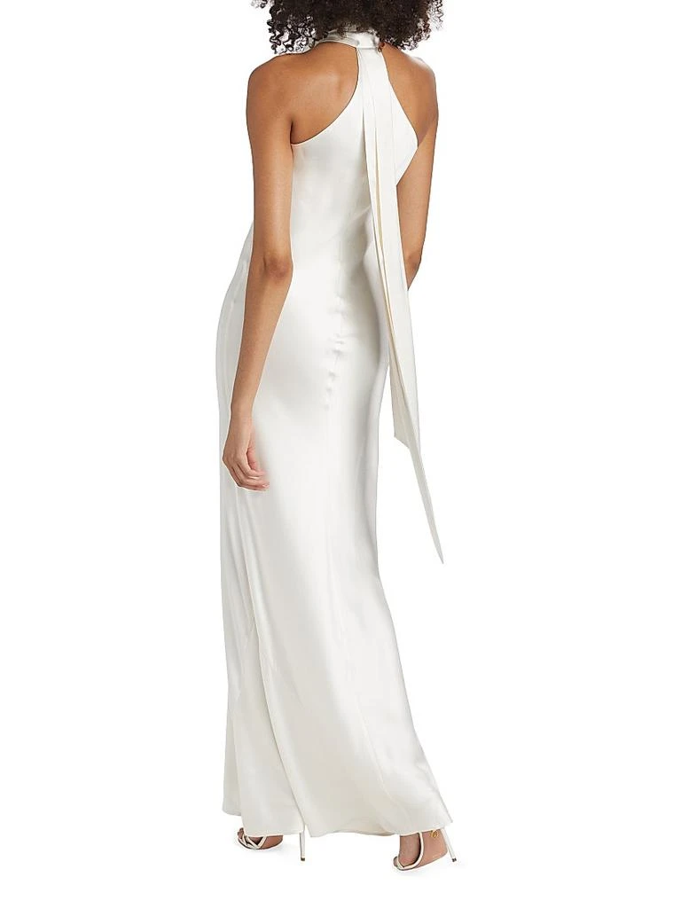 Galvan Pandora Satin Halterneck Gown 5
