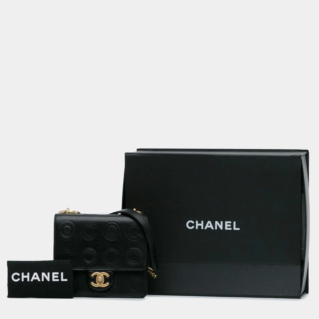 Chanel Chanel Black Leather Mini Square Coco Embossed Flap Bag 11