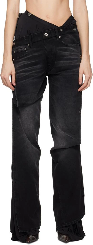 Y/Project Black Collapsed Waist Jeans 1