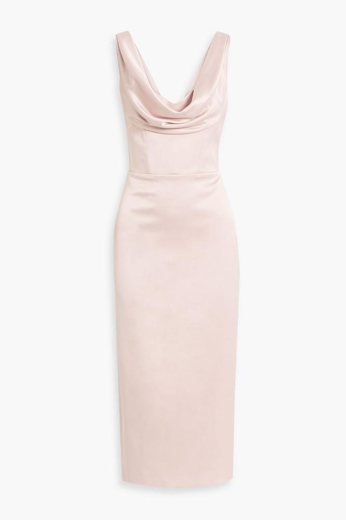 RASARIO Draped satin-crepe midi dress