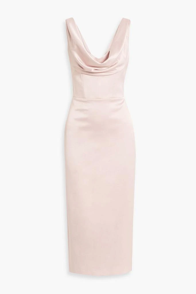 RASARIO Draped satin-crepe midi dress 1