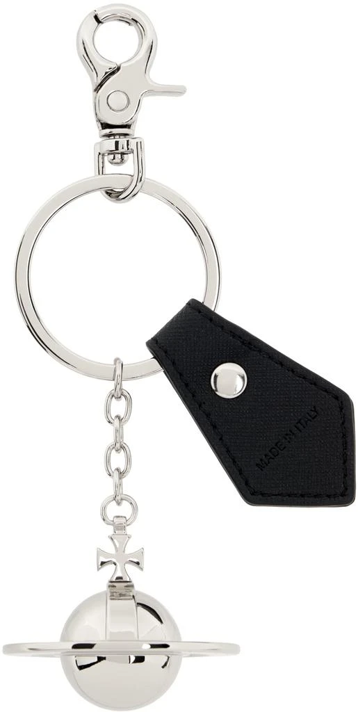 Vivienne Westwood Black & Silver 3D Orb Keychain 2