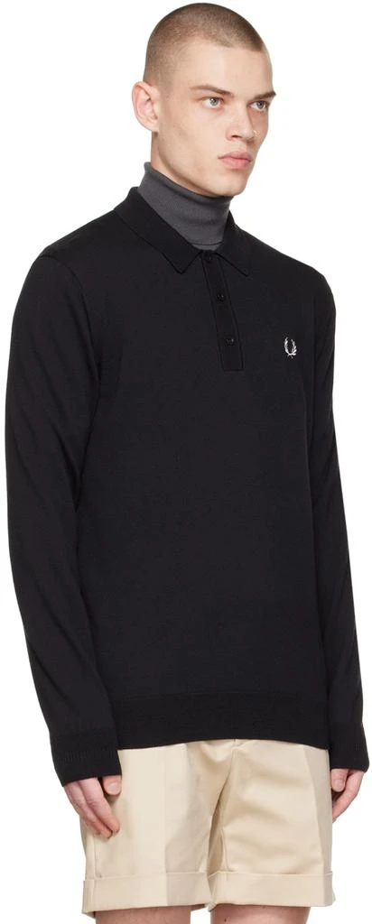 Fred Perry Black Long Sleeve Polo 2
