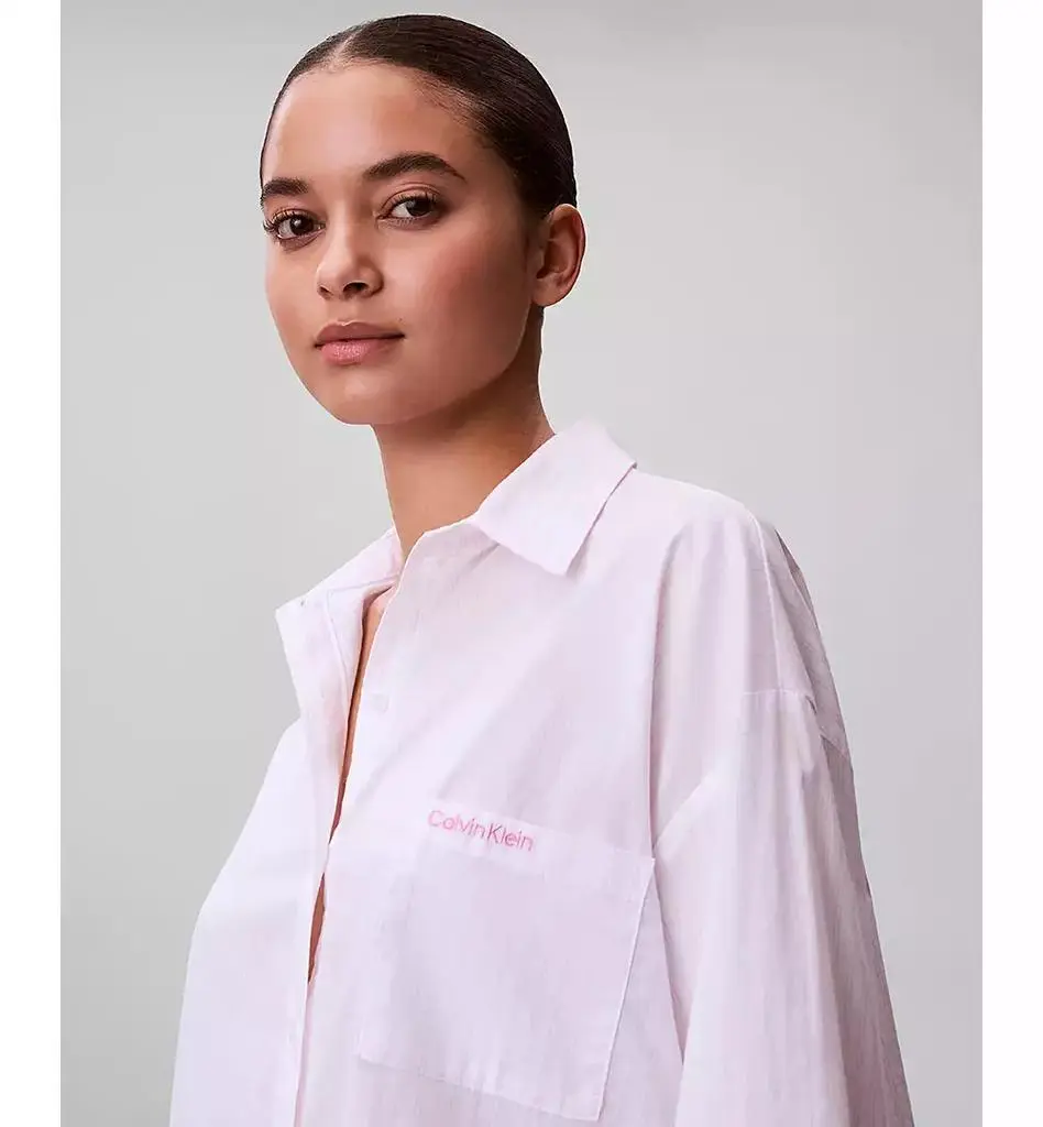 Calvin Klein Women's Poplin Button-Down Pajama Shirt 4