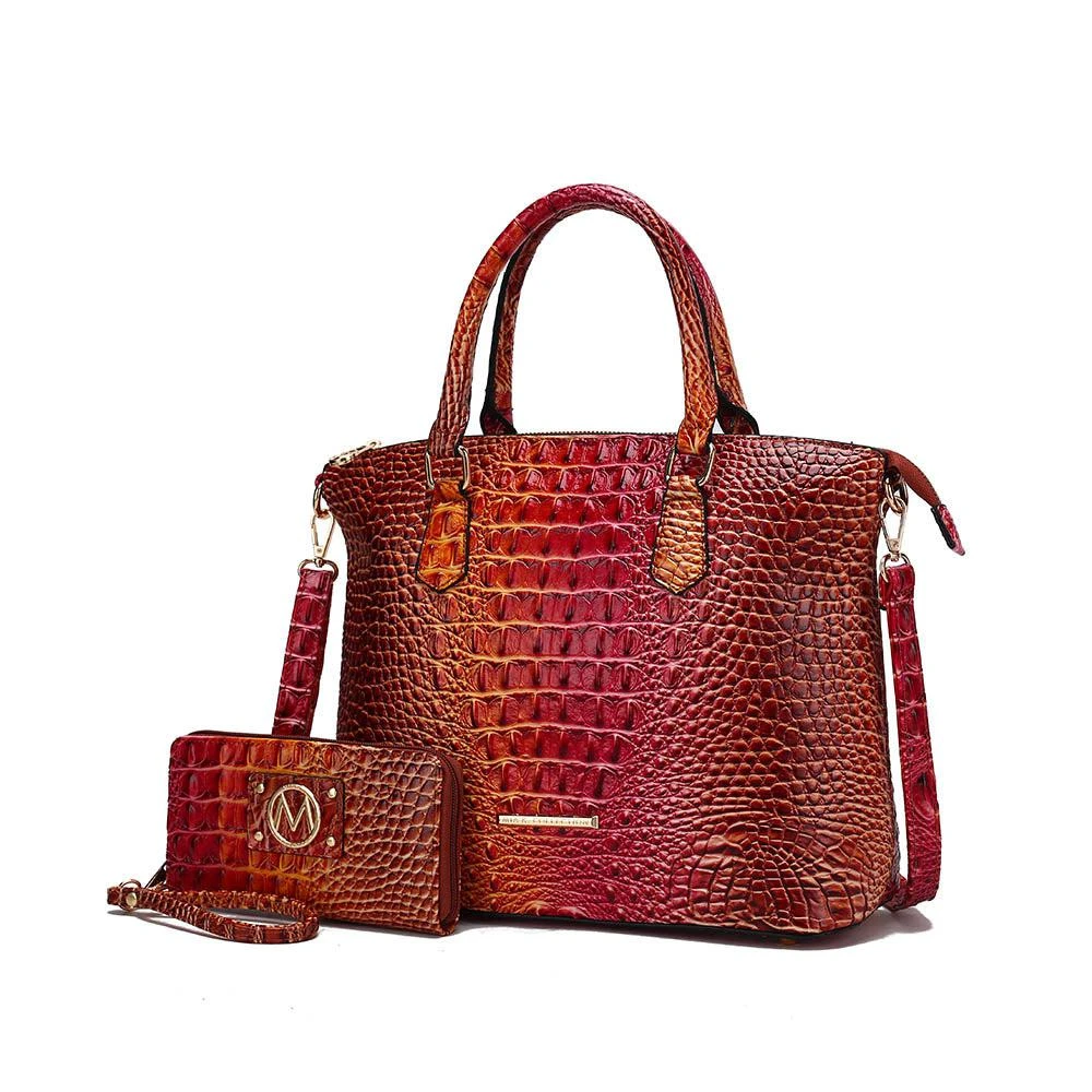 MKF Collection Giovana Rainbow Faux Crocodile-Embossed Crossbody Bag By Mia K