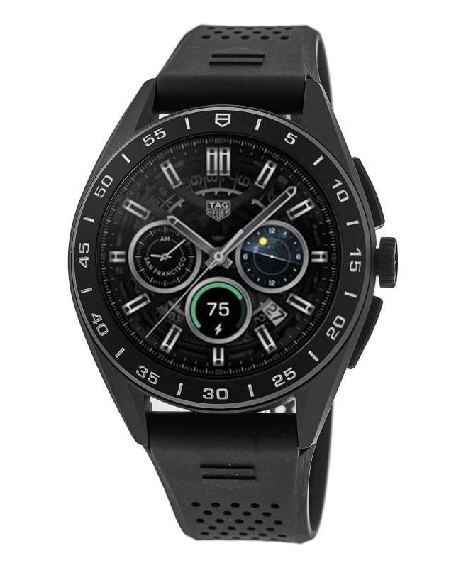 TAG Heuer Tag Heuer Connected Calibre E4 - 45mm Digital Dial Black Rubber Strap Men's Watch SBR8A80.BT6261