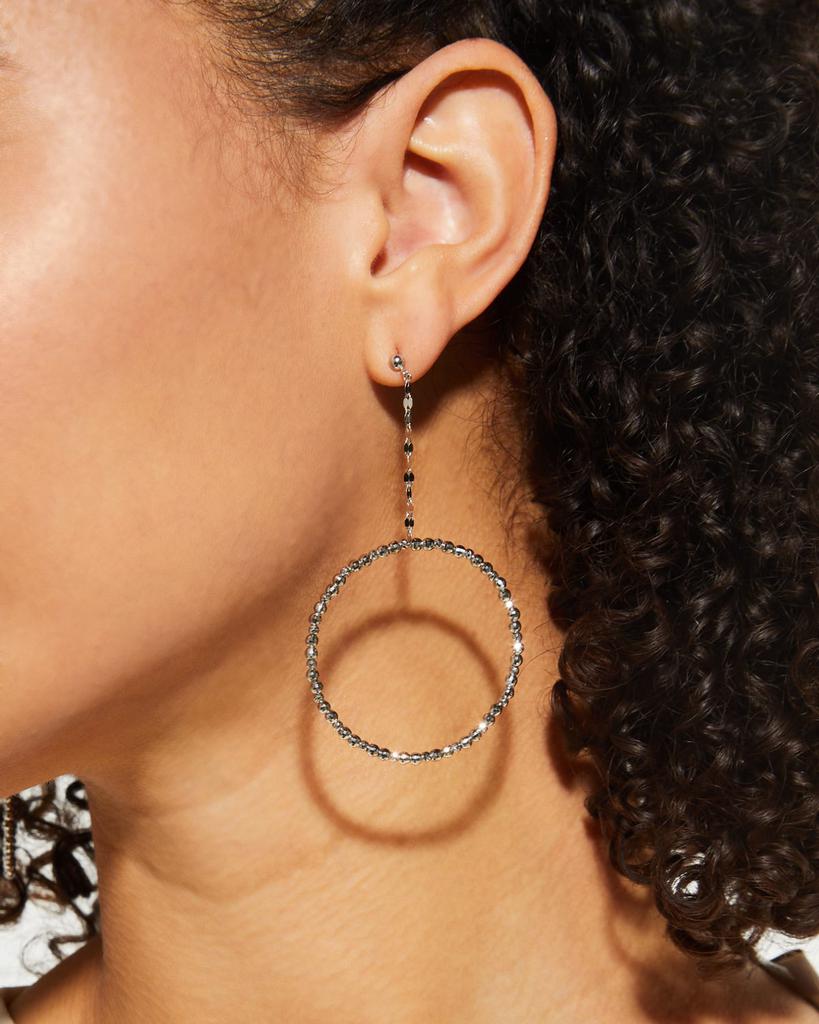 Platinum Born Platinum Drop Hoop Earrings