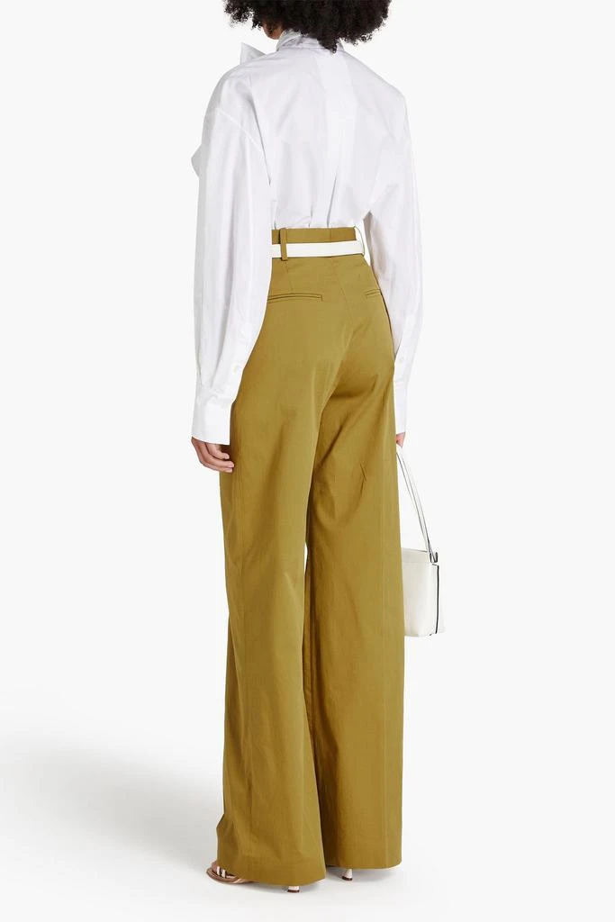 ANOTHER TOMORROW Stretch-cotton twill wide-leg pants 3