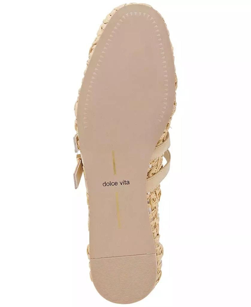 Dolce Vita Women's Baylee Sunflower Wide Width Woven Double Buckle Mary Jane Flats 5
