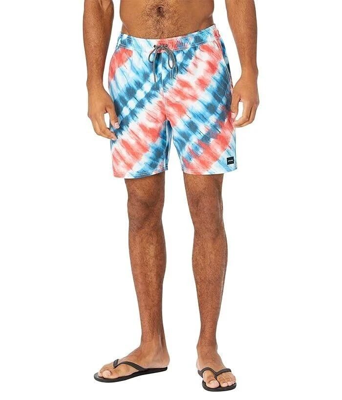 Rip Curl Freebird Trunk Shorts Men's Navy Tie Dye Drawstring Waist JDM1041 from Premium Outlets
