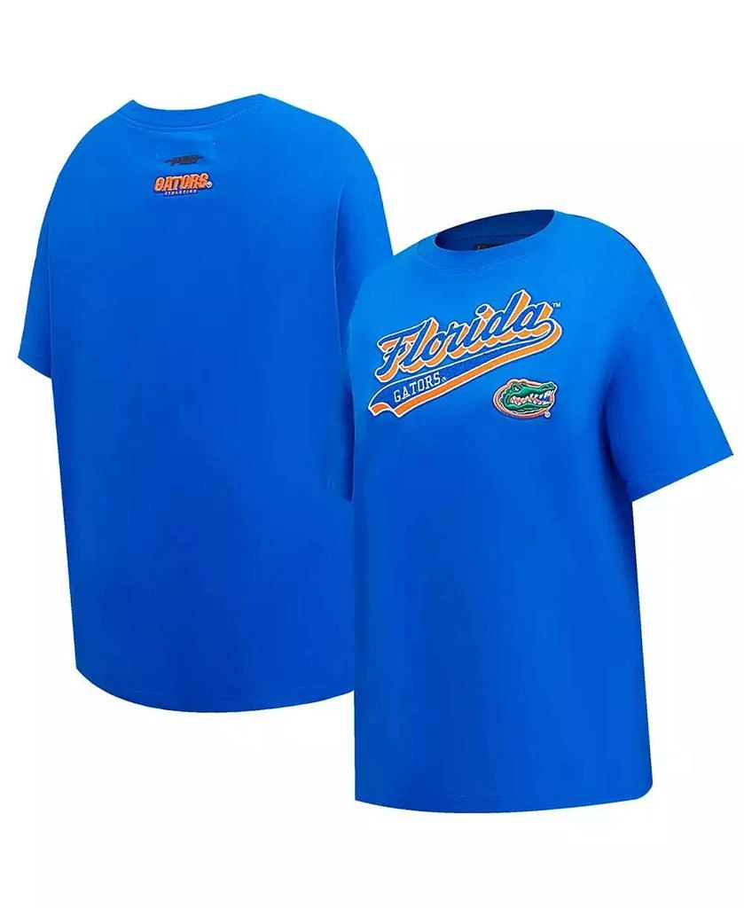 Pro Standard Women's Royal Florida Gators Script Tail Oversized Boyfriend T-Shirt 1