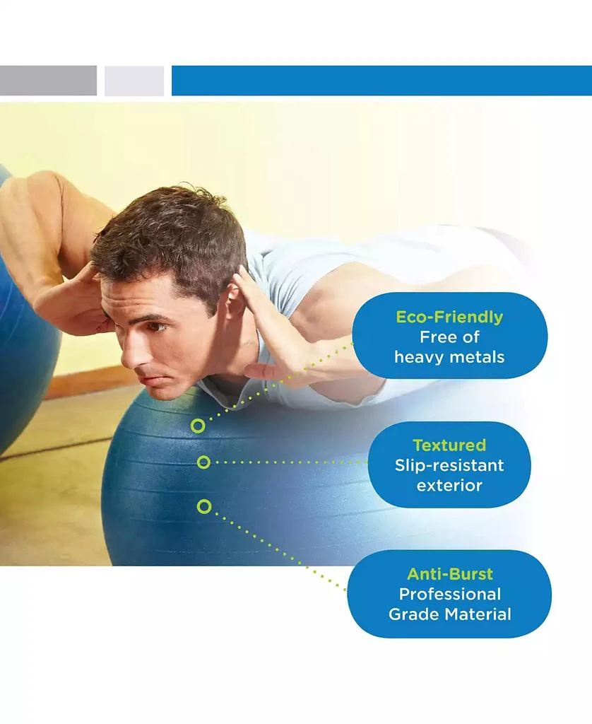 Bintiva Anti-Burst Exercise Stability Yoga Ball for Fitness 4