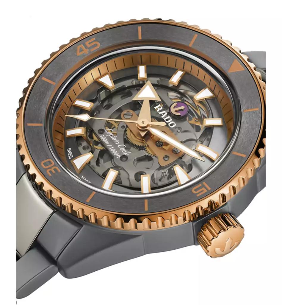 Rado Men's Swiss Automatic Captain Cook Skeleton Gray High-Tech Ceramic & Titanium Bracelet Watch 43mm
