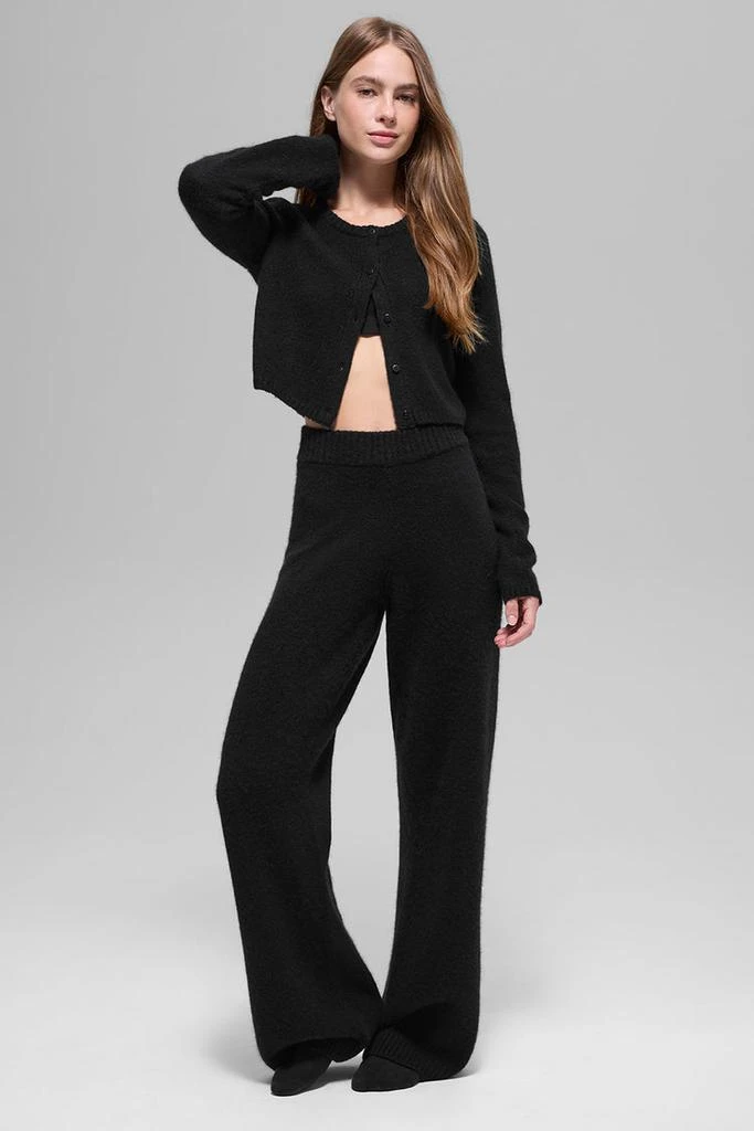 Alo Wool Cashmere New Class Cropped Cardigan - Black 4