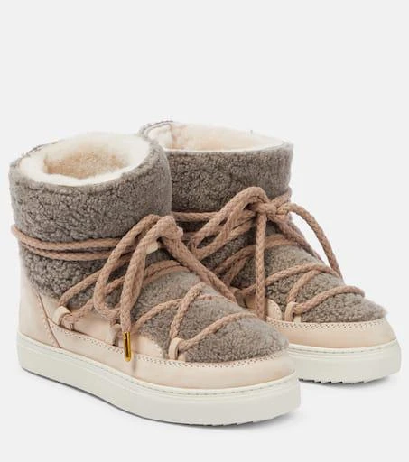 INUIKII Sneaker Classic shearling and leather ankle boots 1