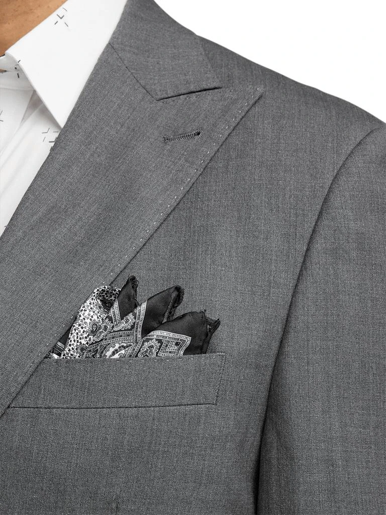 Paul Fredrick Wool Stretch Bengaline Peak Lapel Suit Jacket 6