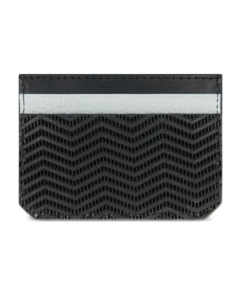 Karl Lagerfeld Paris STAMPED LEATHER FLAT CARD CASE WITH METAL LOGO BIT 2