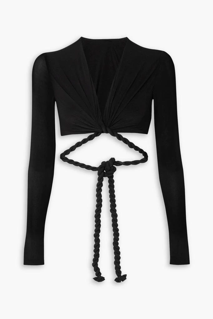 Dion Lee Cropped stretch-jersey wrap top 1