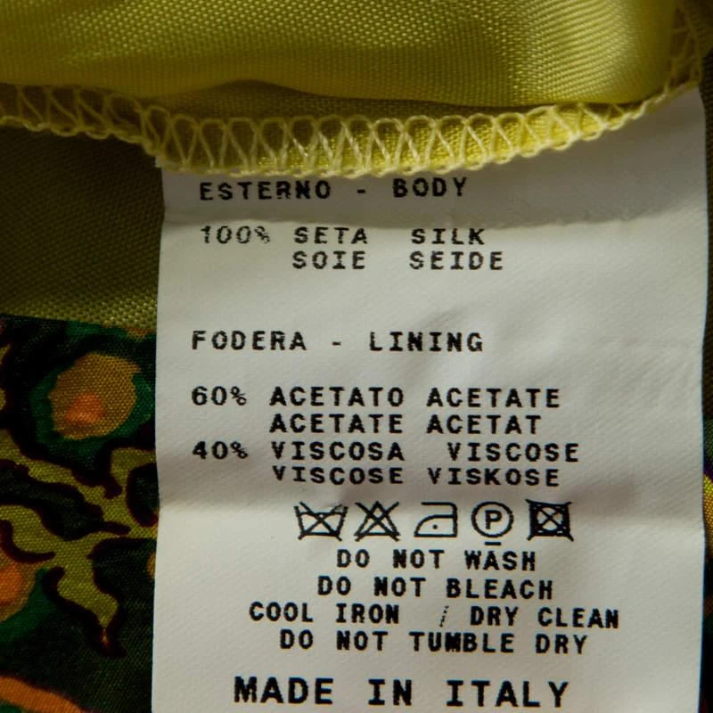 ETRO Etro Lime Green Snakeskin Print Silk Embellished Sleeveless Top L 6