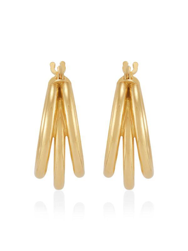Saks Fifth Avenue 18K Goldplated Sterling Silver Hoop Earrings