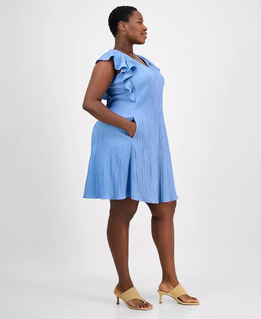 Sandra Darren Plus Size Flutter-Sleeve Shift Dress