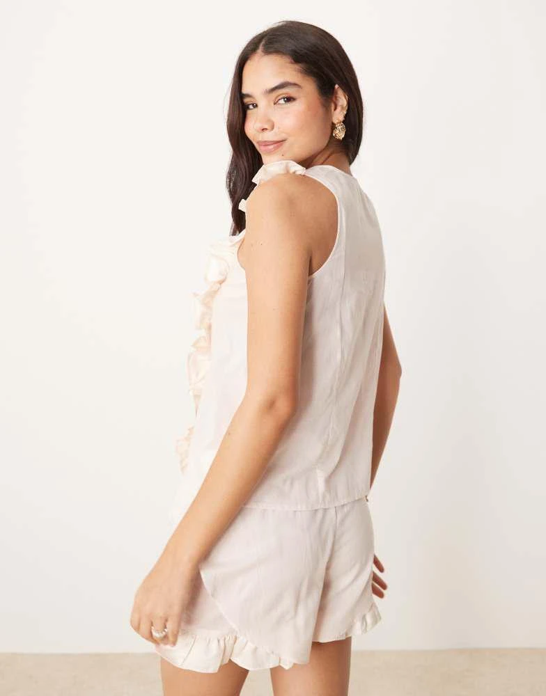Luna Luna satin ruffle pj top co ord in baby pink 3