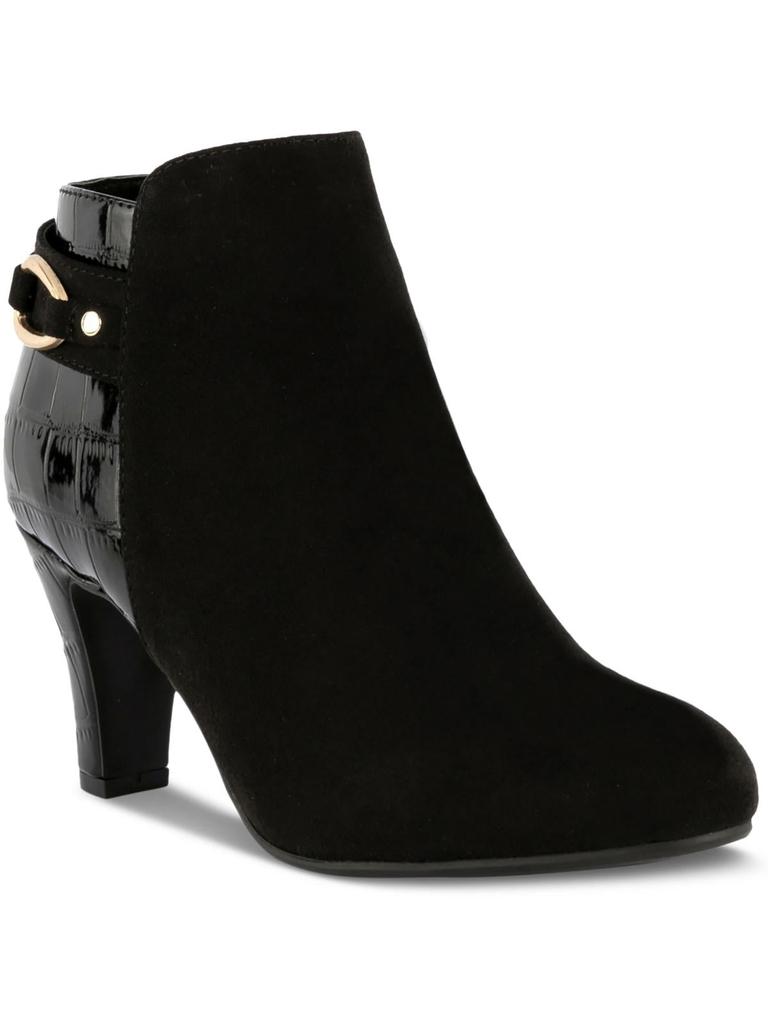 Karen Scott Koraa Womens Faux Leather Zipper Ankle Boots