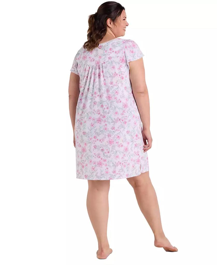 Miss Elaine Plus Size Short-Sleeve Printed Short Gown