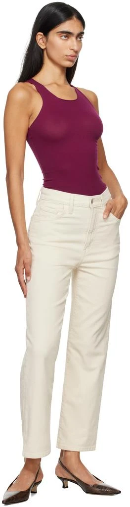 Levi's Off-White Ribcage Straight Ankle Jeans 4