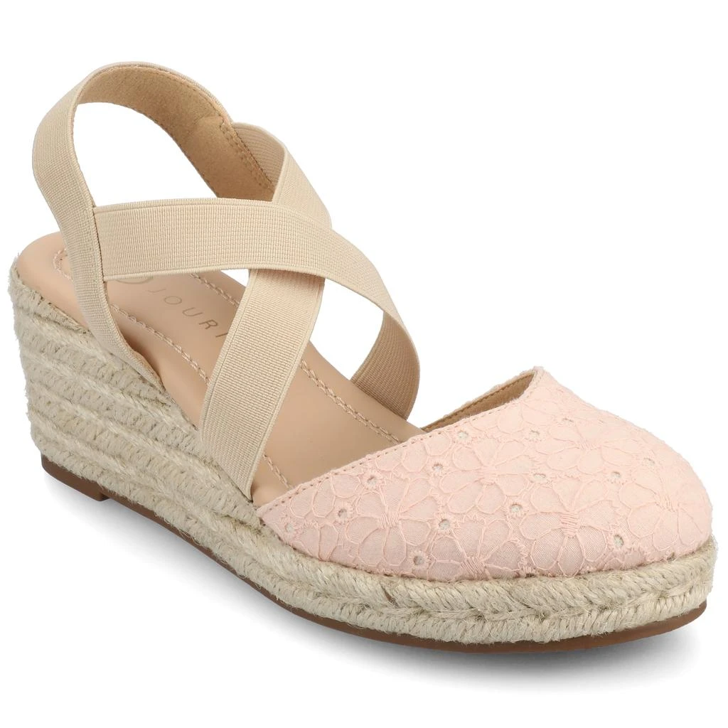 JOURNEE Women's Ashlee Medium and Wide Width Espadrille Wedge Sandals 10