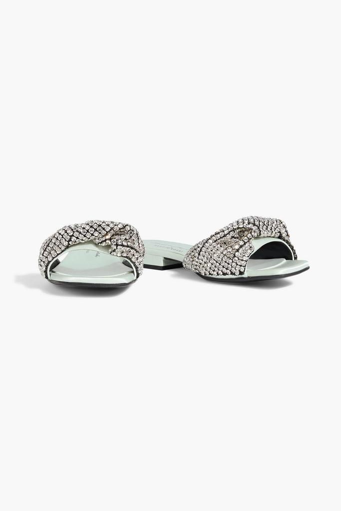 Sergio Rossi Twisted crystal-embellished satin slides