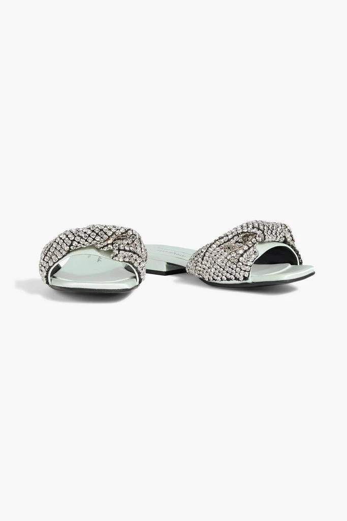 EVANGELIE SMYRNIOTAKI X SERGIO ROSSI Twisted crystal-embellished satin slides 2