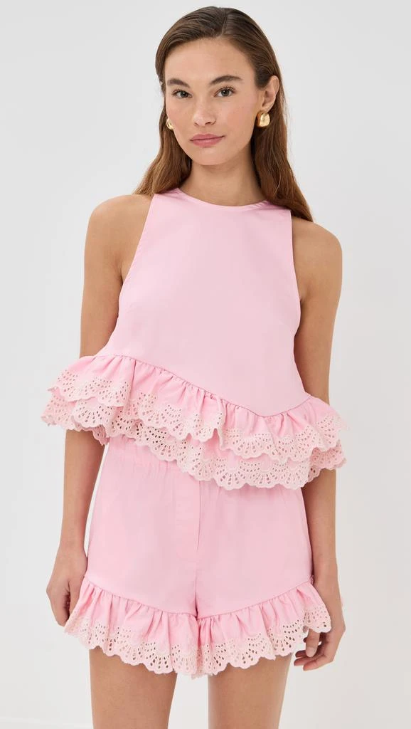 Kika Vargas Li Top Pale Pink Cotton + White Embroidery 6